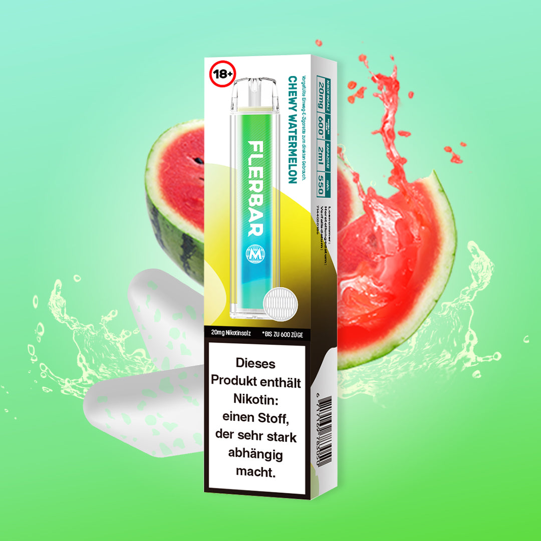 Flerbar M Chewy Watermelon jetzt online kaufen | Ali's Shisha Shop Wuppertal